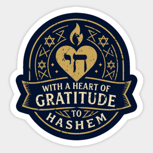 With a Heart of Gratitude to HaShem – Emblem Design Sticker